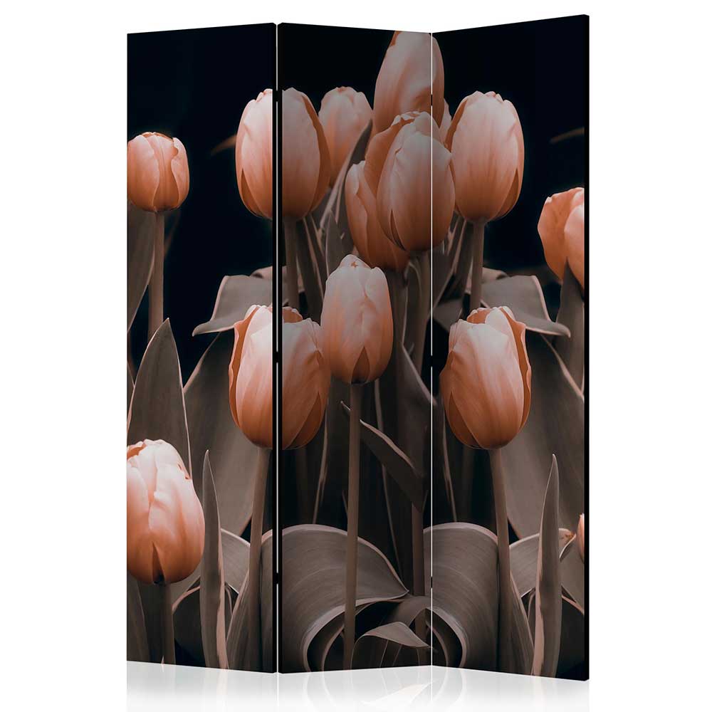 Foto Paravent aus Leinwand mit Tulpen Motiv - Tofos
