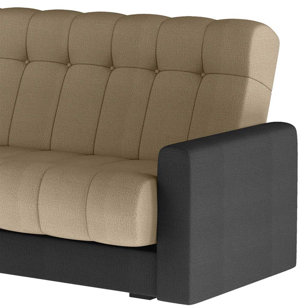 Klappsofa in Hellbraun und Dunkelgrau - Brasso