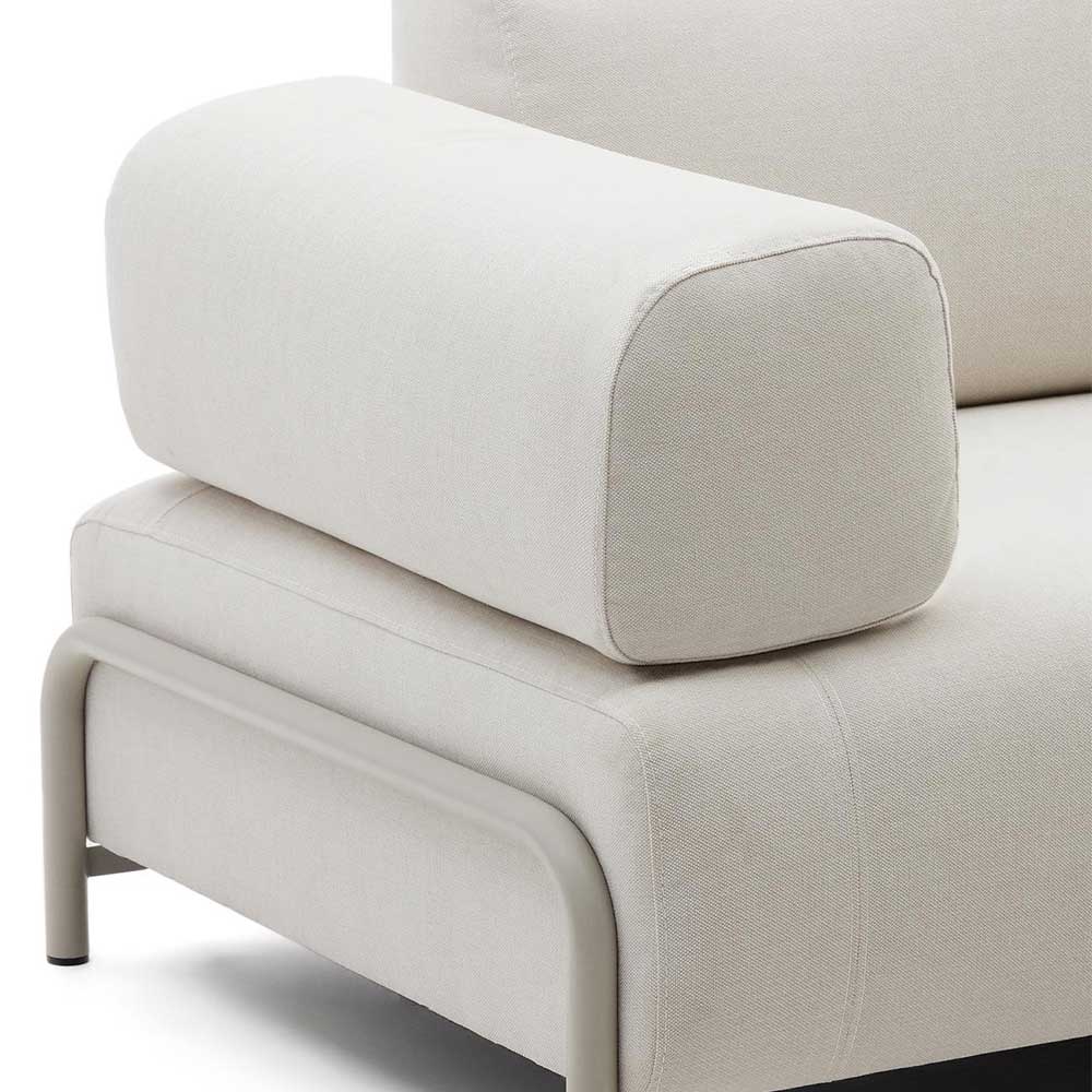 3er Wohnzimmercouch aus Chenille in Beige - Turena
