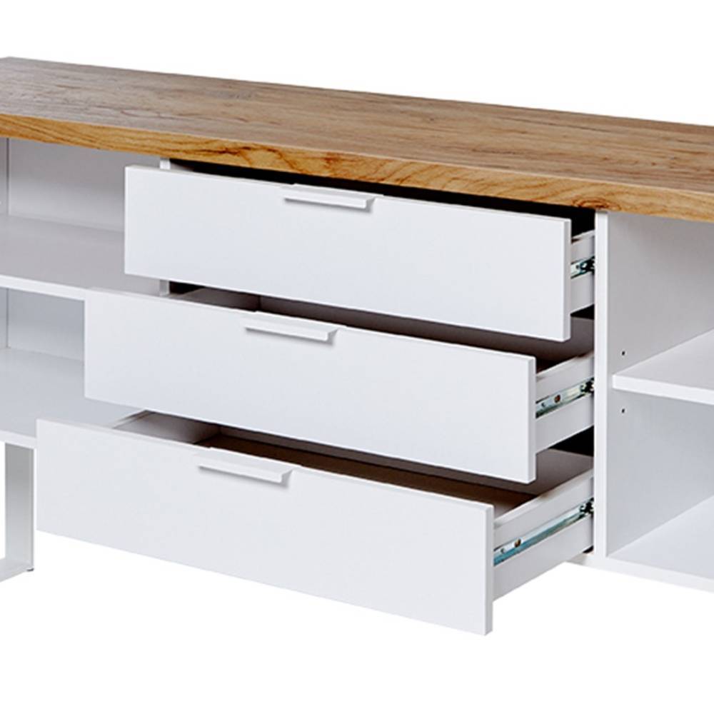 Sideboard in Weiß und Kerneiche - Sanuel