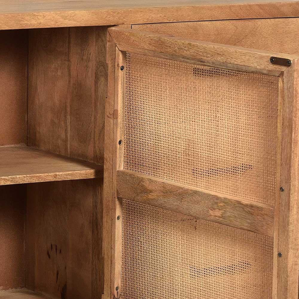 150x80x35 Sideboard aus Holz & Rattan - Lazianus