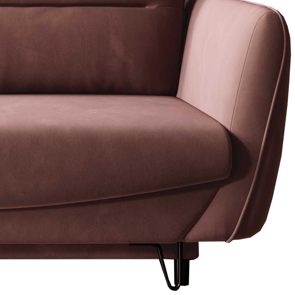 Klappbares Sofa in Rosenholz Stoff - Naviron