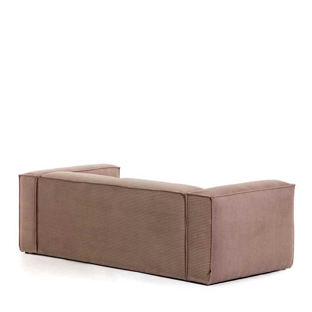 Markante Breitcord Couch in Rosa - Melcian