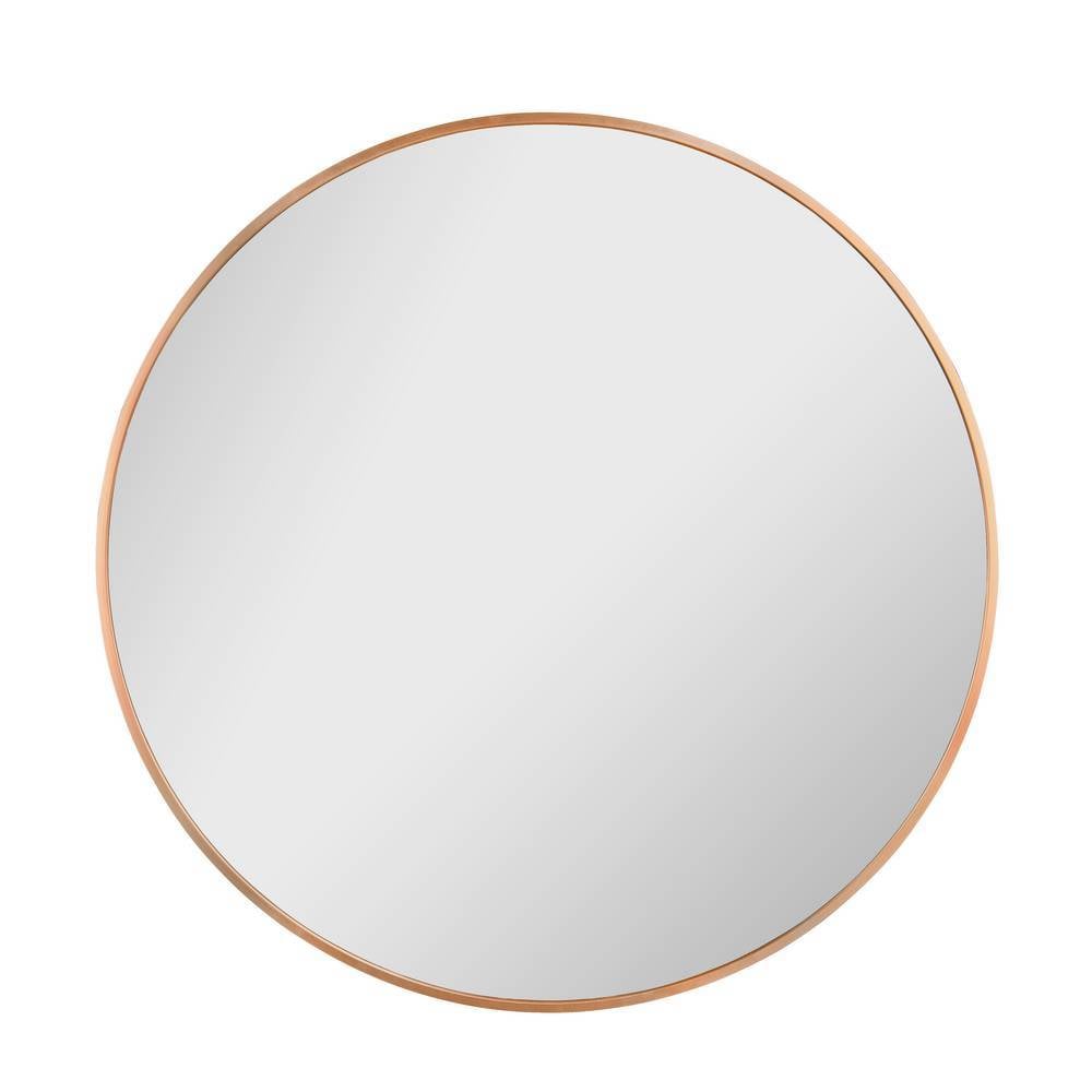 Eleganter runder Wandspiegel mit goldfarbenem Metallrahmen für Flur oder Wohnzimmer – Launch