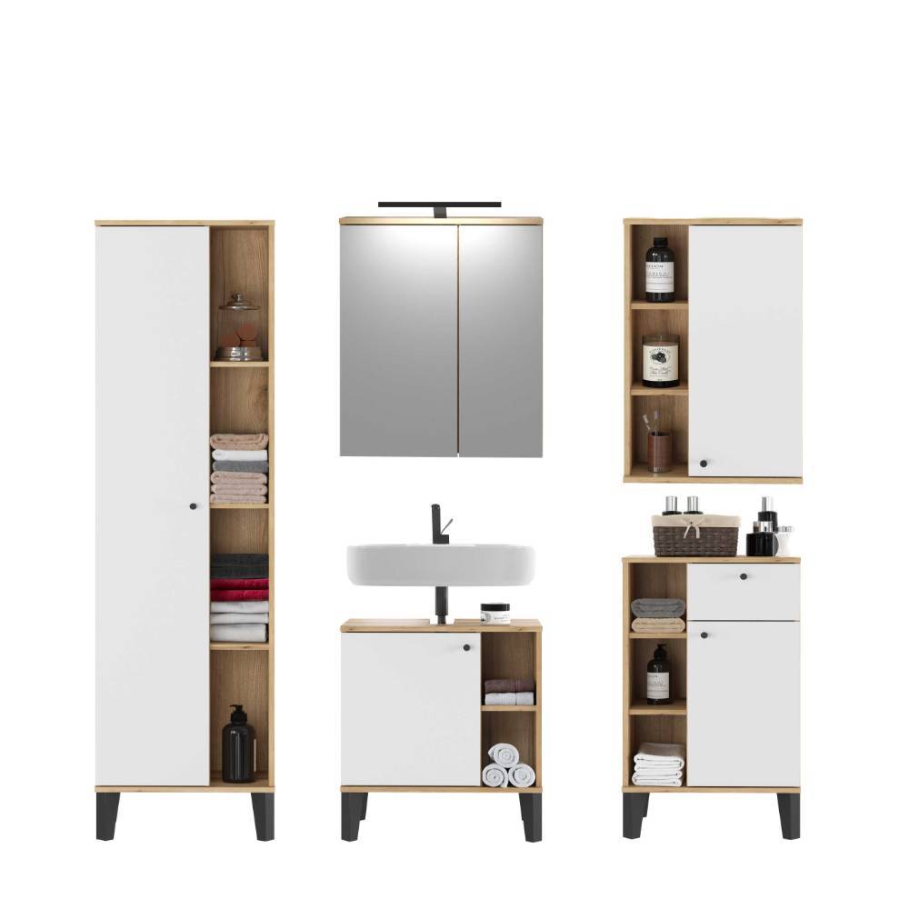 Badezimmer Möbelkombination Set - Naviron (fünfteilig)