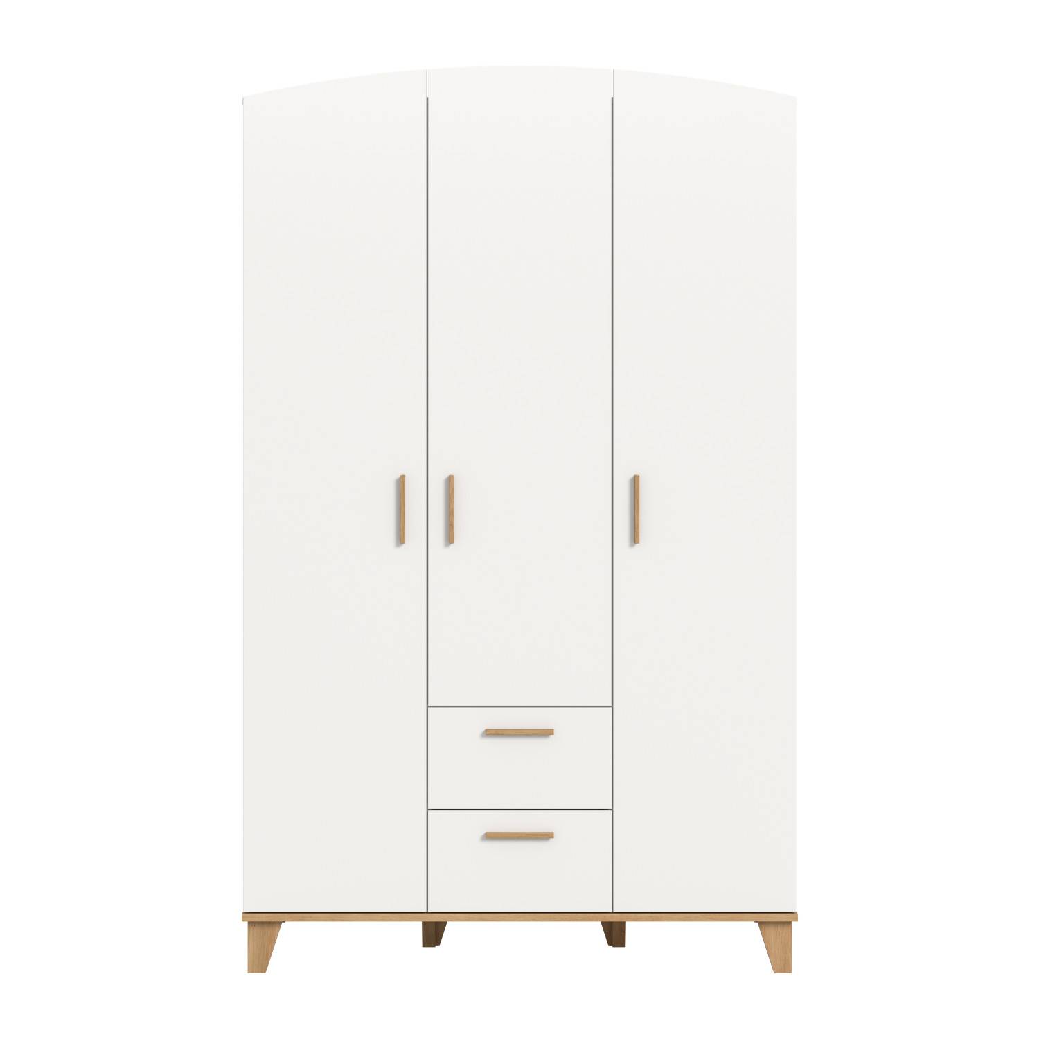 Weißer Drehtürenschrank 3-türig - Lefona