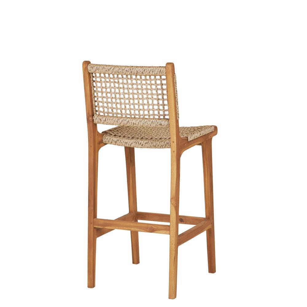 Teak Barstühle mit Kordelgeflecht - Merlan