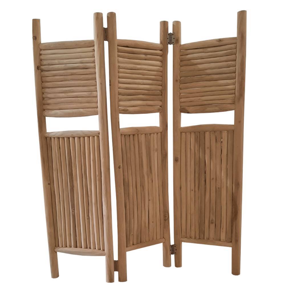 Outdoor Paravent aus Teak Massivholz - Ansgar