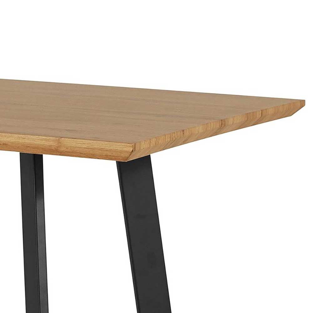 Esszimmer Tisch in Eiche Optik und Schwarz - Yasmina