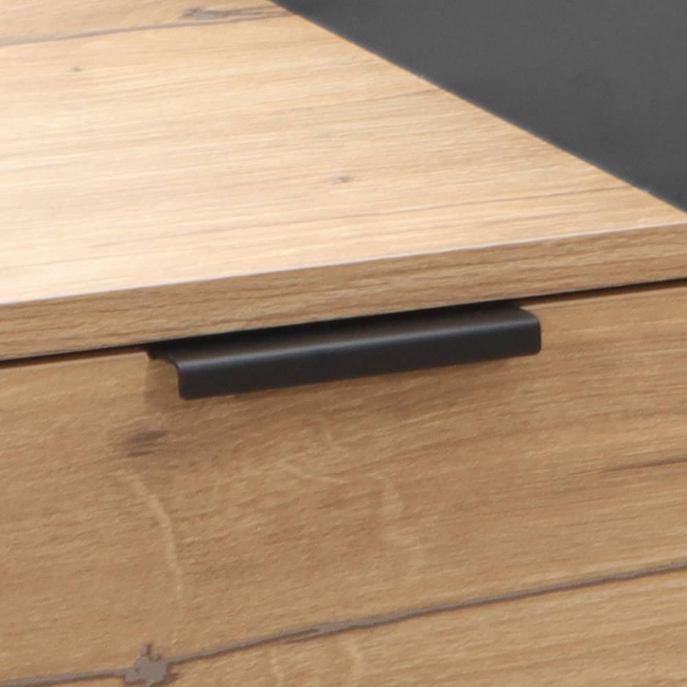 Design-Couchtisch in Eiche Dekor und Schwarz - Lanta