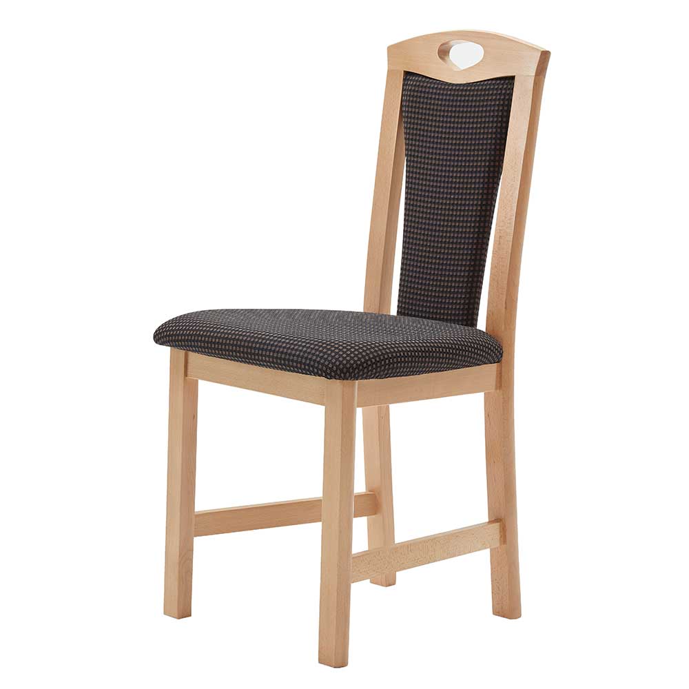 Holzstühle mit Strukturstoff - Ruberta I (2er Set)