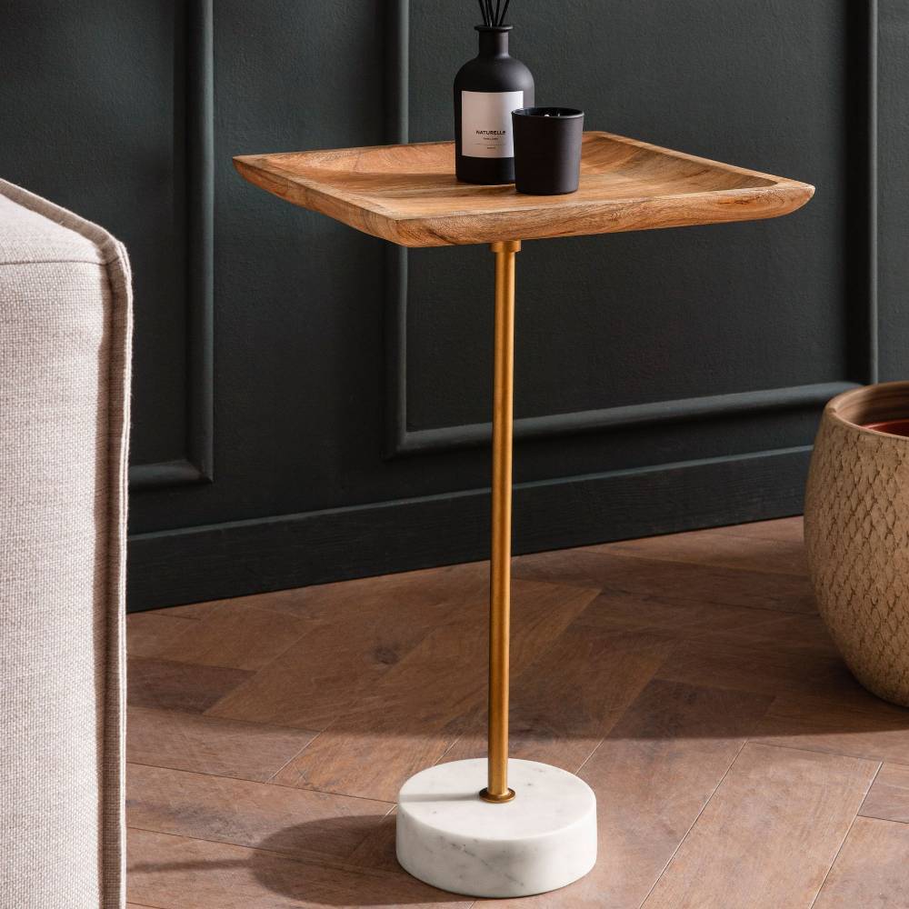 Design-Beistelltisch aus Mangobaum Massivholz - Gildas