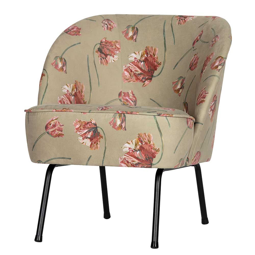 Sessel mit Blumen in Taupe mit anderen Farben - Viligrana