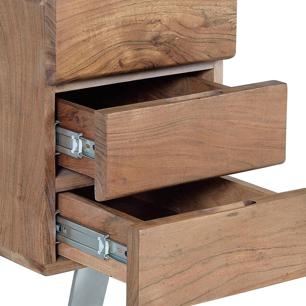 Design Schreibtisch aus Akazienholz mit Baumkante - Banjee