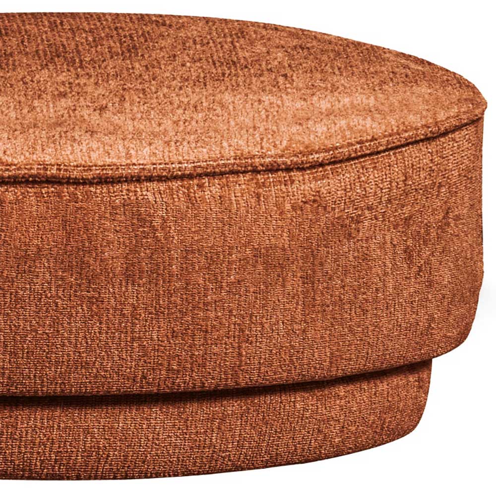 Niedriger Polsterhocker in Rost Braun Chenille - Shearme