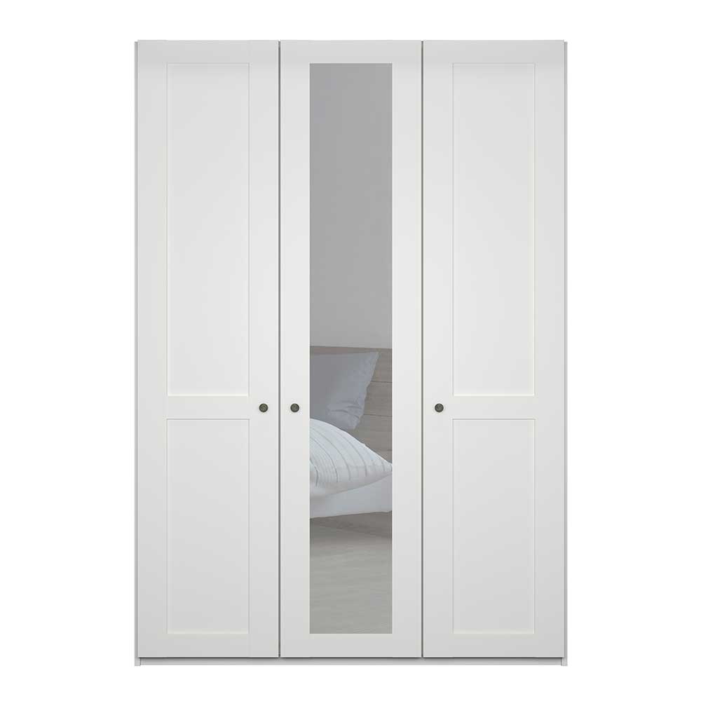3-türiger Schlafzimmerschrank in Weiß mit Spiegel - Flinn