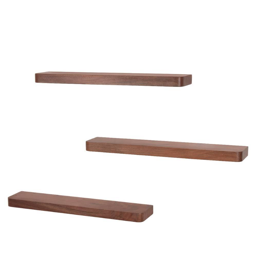 Massivholz Wandboard Trio aus Akazie in Braun - Emila (3er Set)