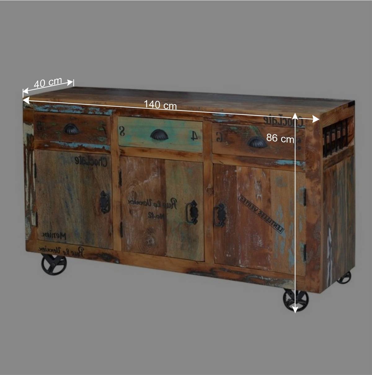 Shabby Chic Sideboard aus Recyclingholz - Vatrima