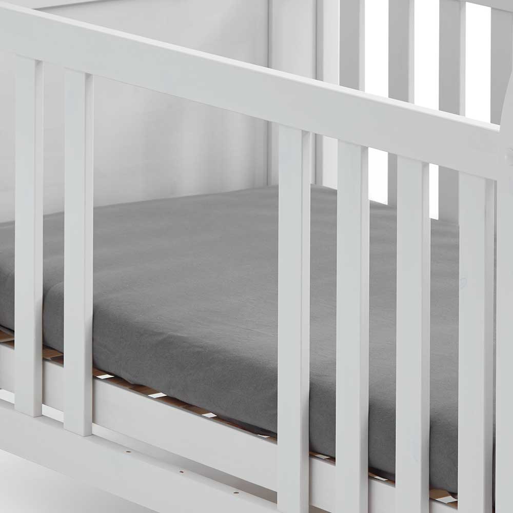Weißes Holz Babybett inklusive Umbauseiten - Satumare