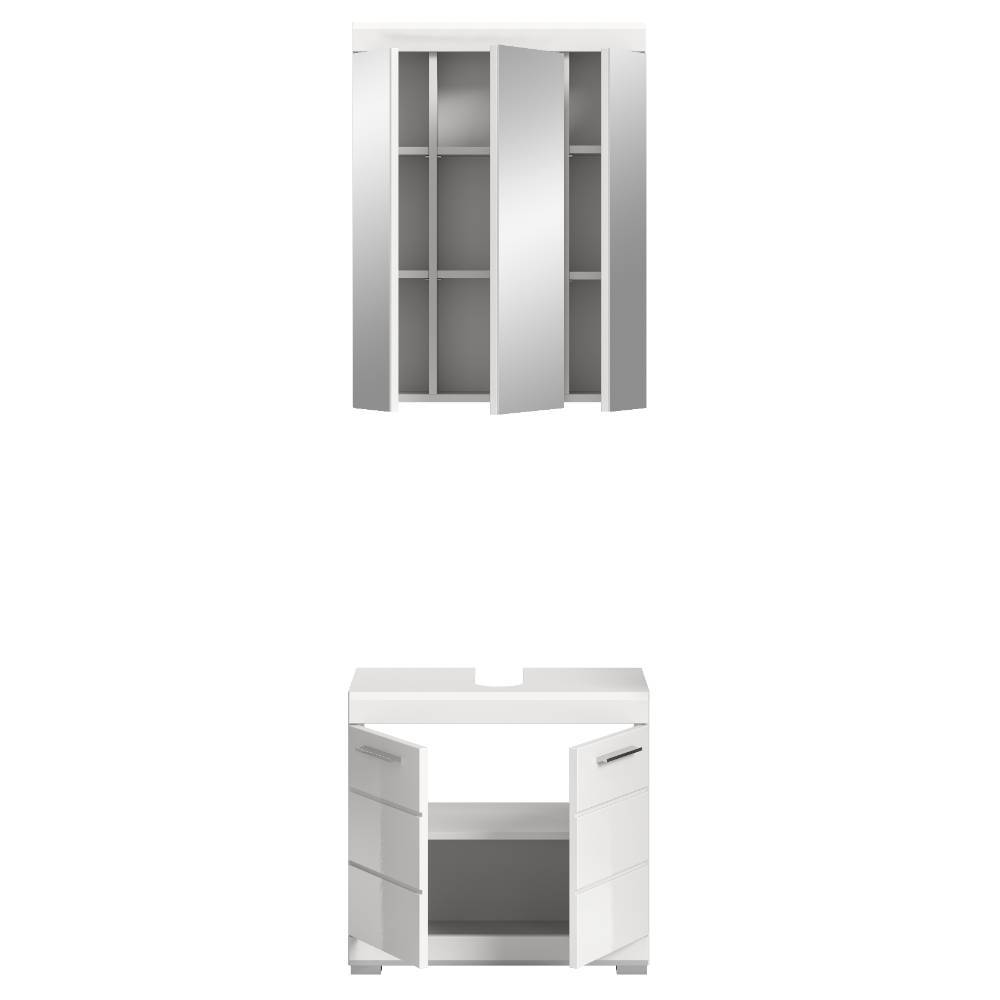Bad Waschbeckenschrank und Spiegelschrank - Henriette (zweiteilig)