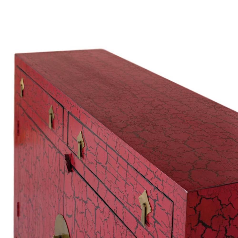Rotes Sideboard im asiatischen Stil - Andino
