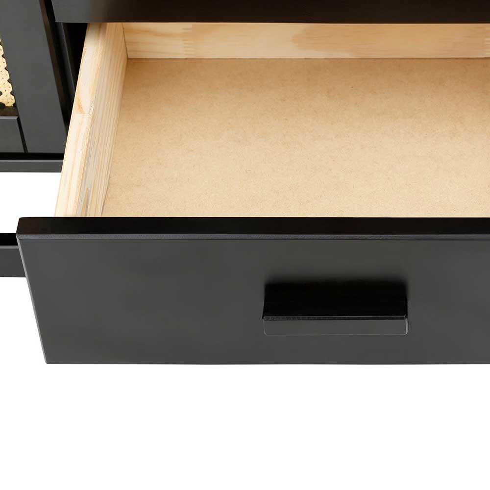 Dunkelbraunes Highboard mit Wiener Geflecht - Santiana