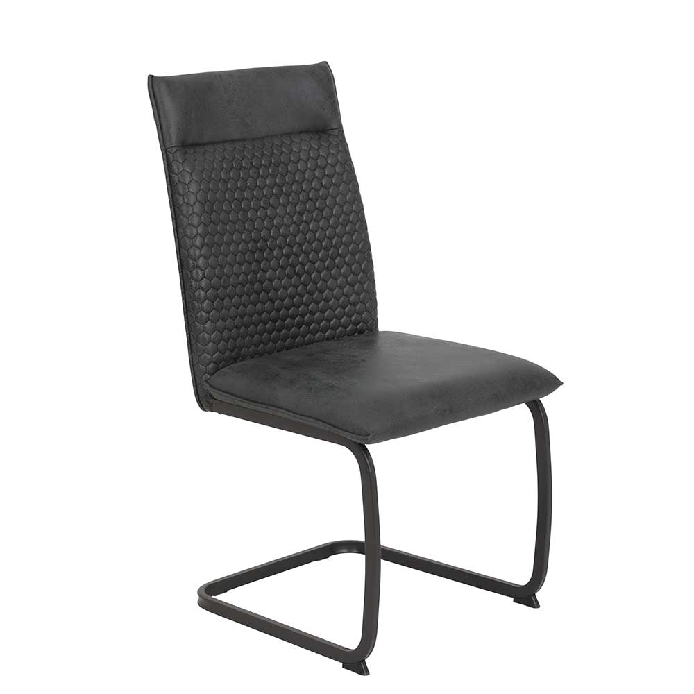 Design-Freischwinger in Anthrazit - Endra (Set)