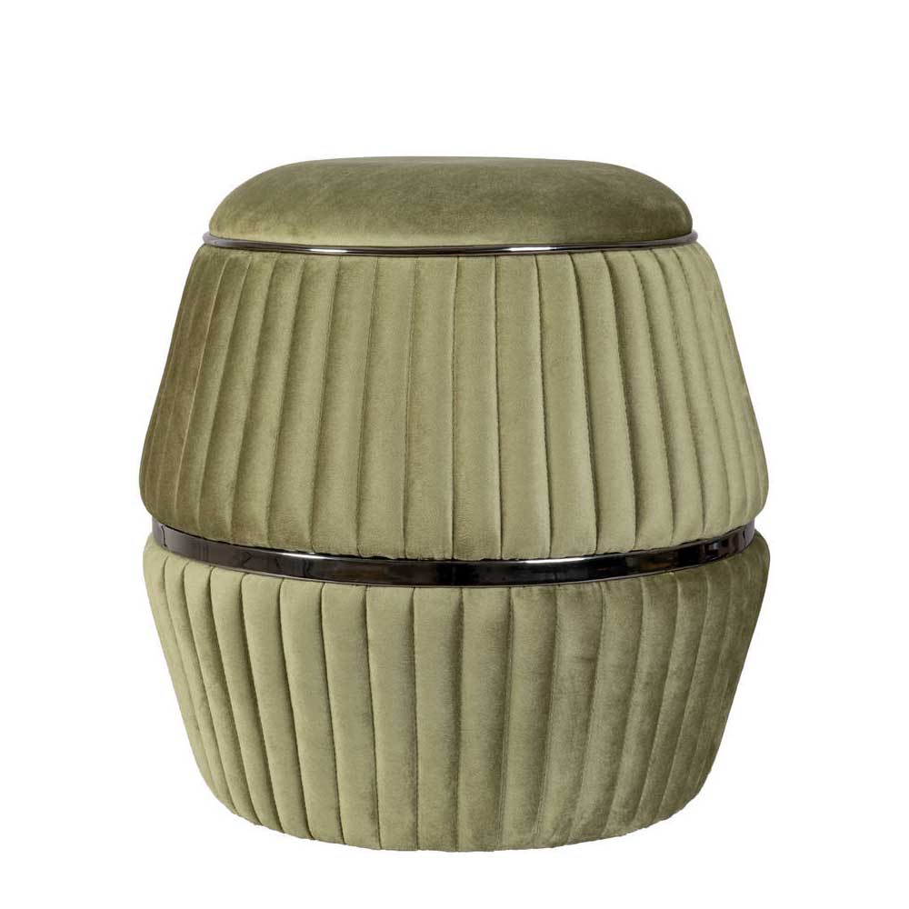 Hocker in Oliv Grün mit Dunkelgrau - Ofelia