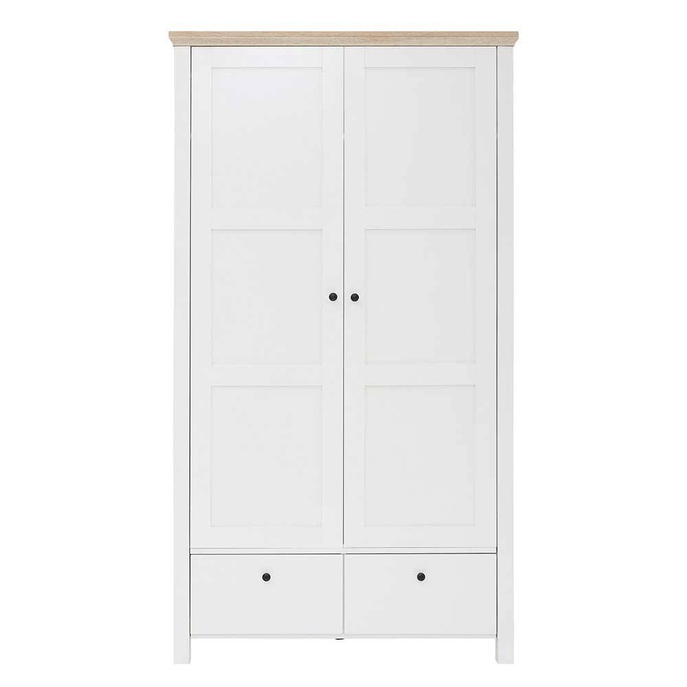 Kleiderschrank mit Schubladen & Türen in Weiß - Qamado