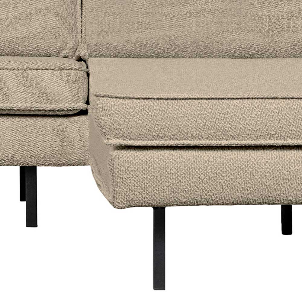 Eckcouch in L-Form aus Boucle in Beige - Glamoure