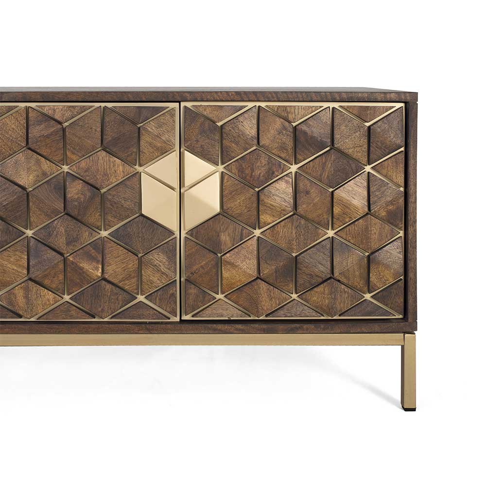 190 cm Design TV Lowboard in Walnussbraun - Feregato