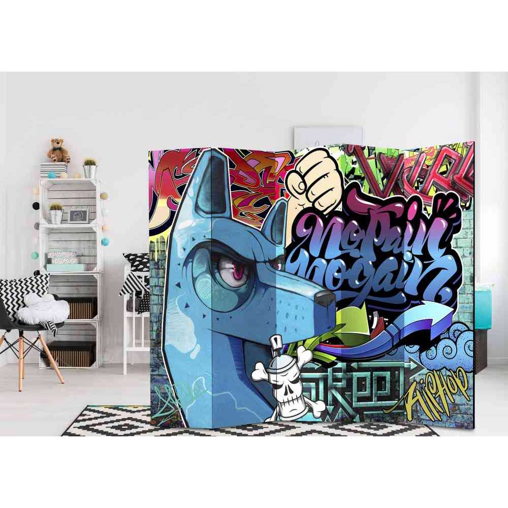 Jugendzimmer Paravent mit Graffiti Motiv - Abacho