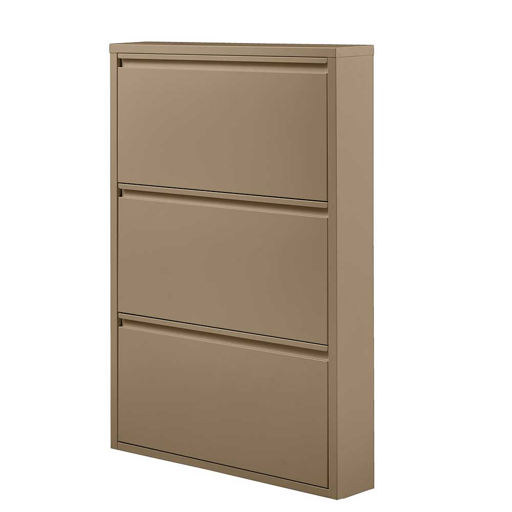 Metall Schuhschrank in Beige - Izzymo