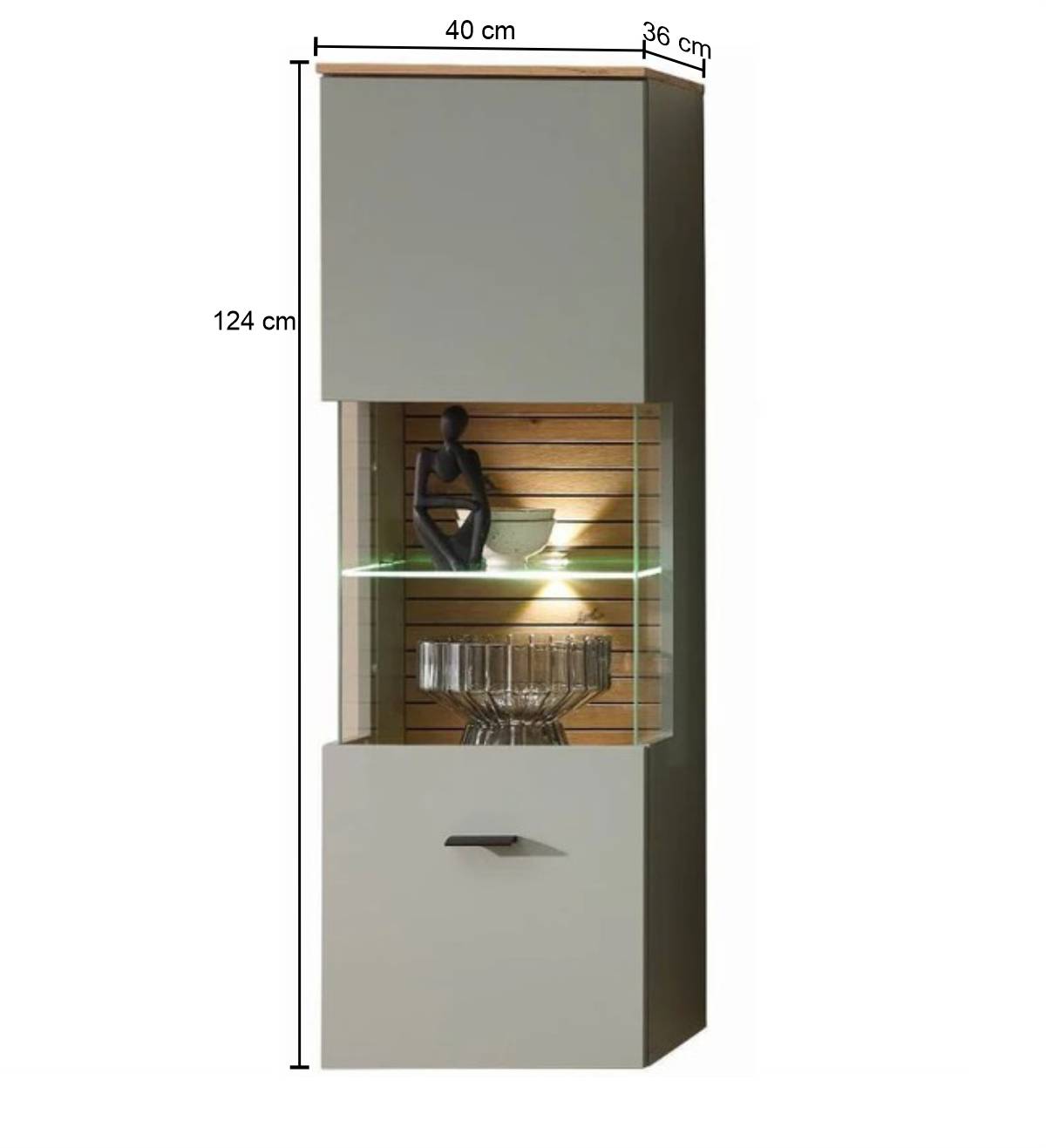 Hängevitrine in Graugrün und Wildeiche Natur - Halimi