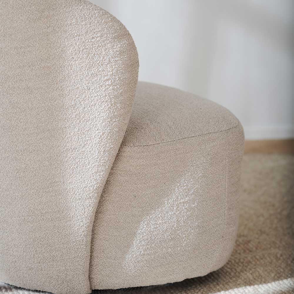 Drehbarer Lesesessel in Cremeweiß Boucle - Cleas