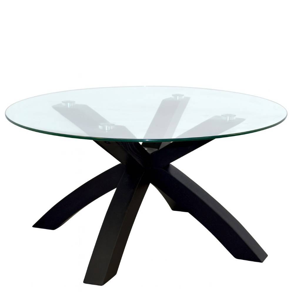Design-Couchtisch mit runder Glasplatte - Capanino
