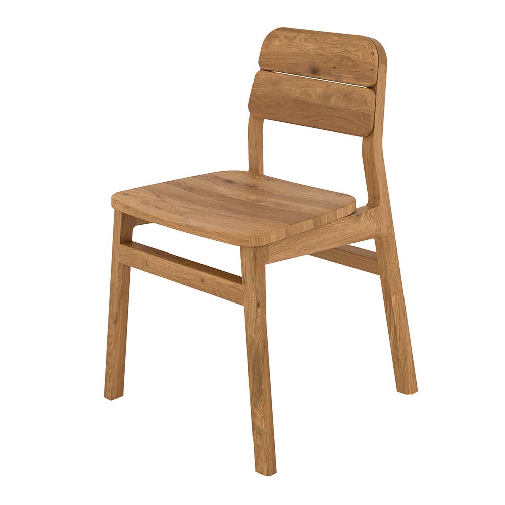 Wildeiche Massivholzstühle in Modern - Laida (2er Set)