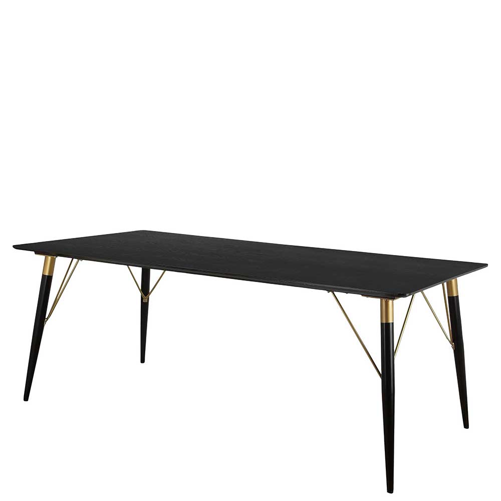 Esszimmer Esstisch in Schwarz mit Gold - Museon