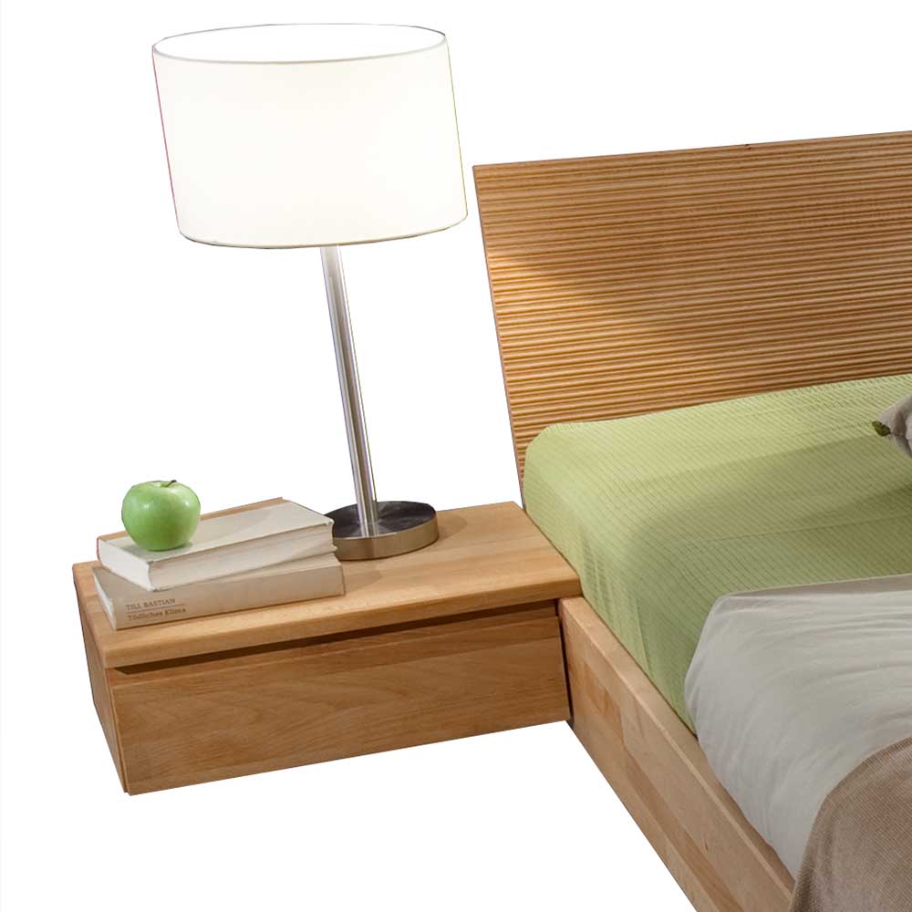 Schwebesockel Bett mit Nachttischen - Rudacia I (dreiteilig)