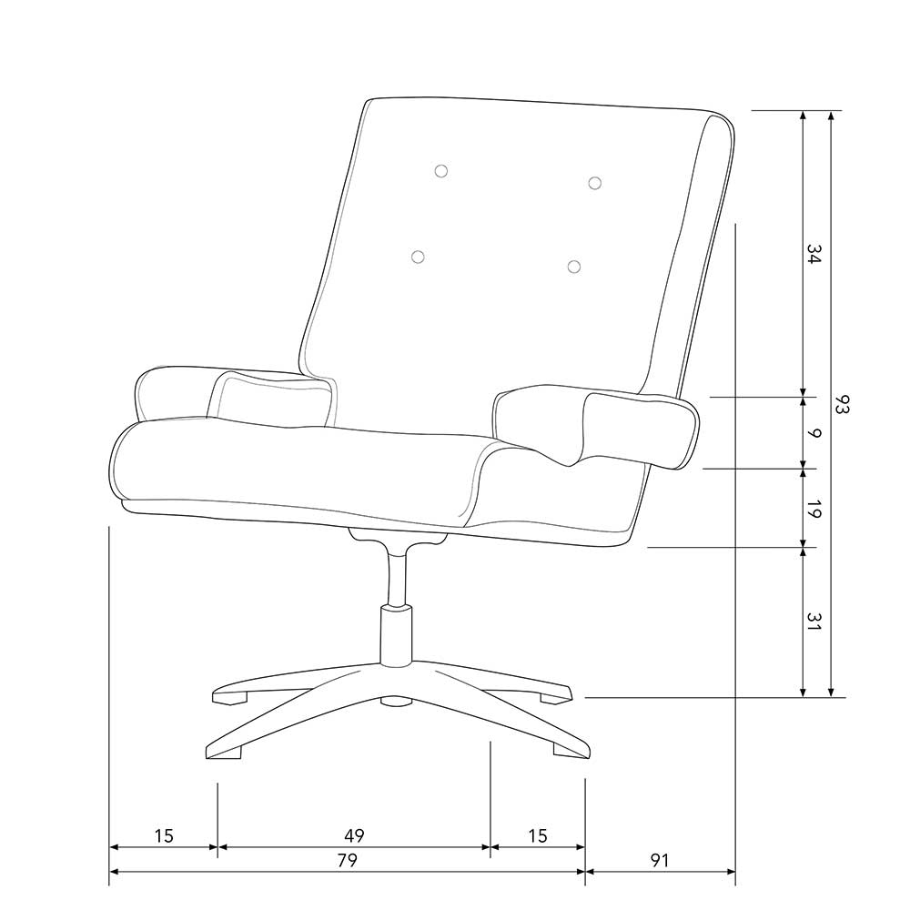 Drehbarer Sessel in Beigegrau Strukturstoff - Lecciona