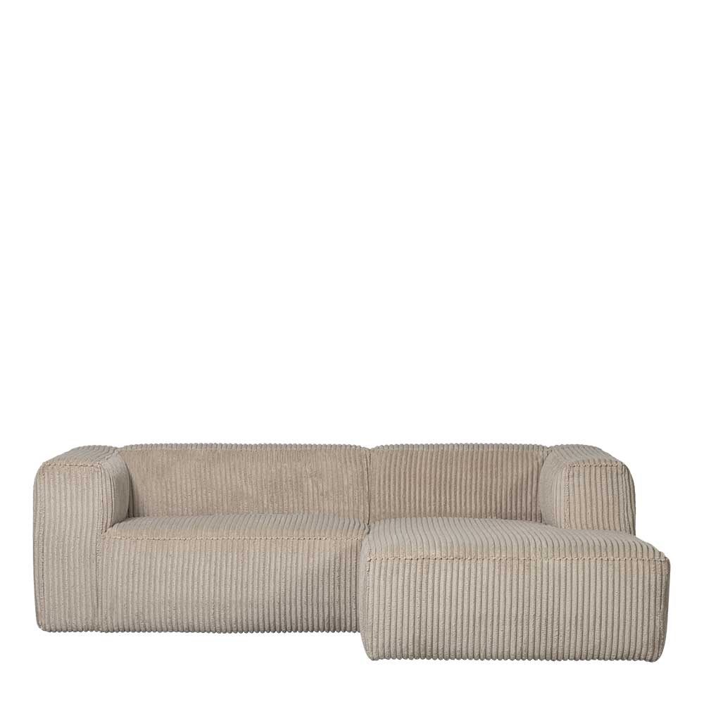 Ecksofa in Beige Ribcord - Fanandro