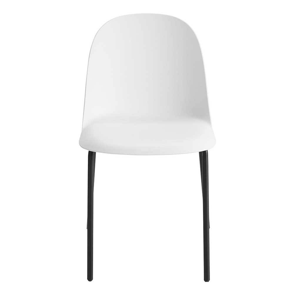 Esszimmerstuhl mit Kunststoffsitz Weiß - Theodor (Set)