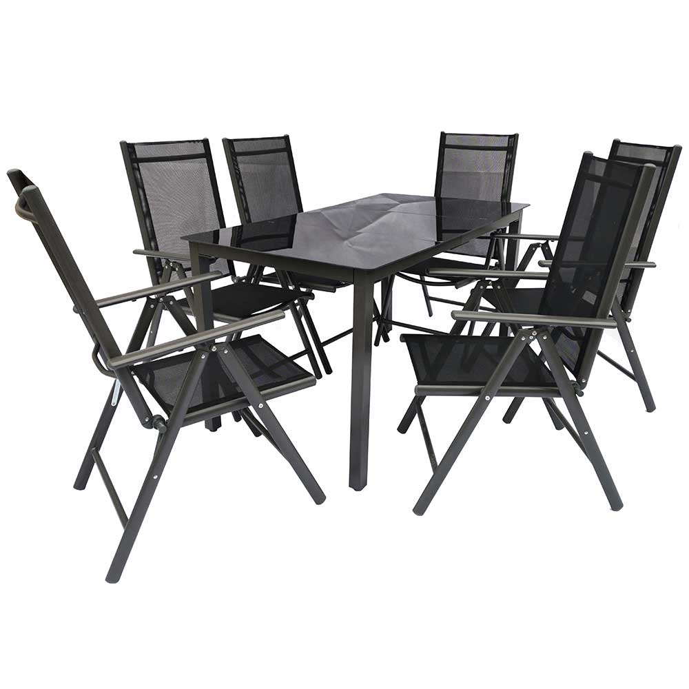 Gartentisch Gruppe in modernem Design - Everest (siebenteilig)