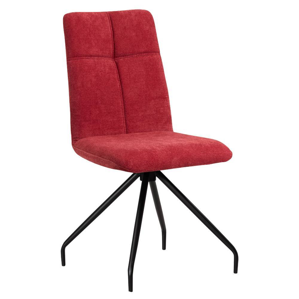 Stühle in Rot Flockstoff - Darius (2er Set)