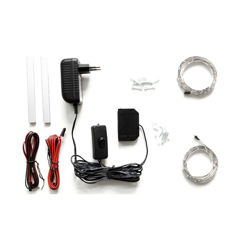 TV Lowboard & Vitrine & Wandboard Set - Apulco (dreiteilig)