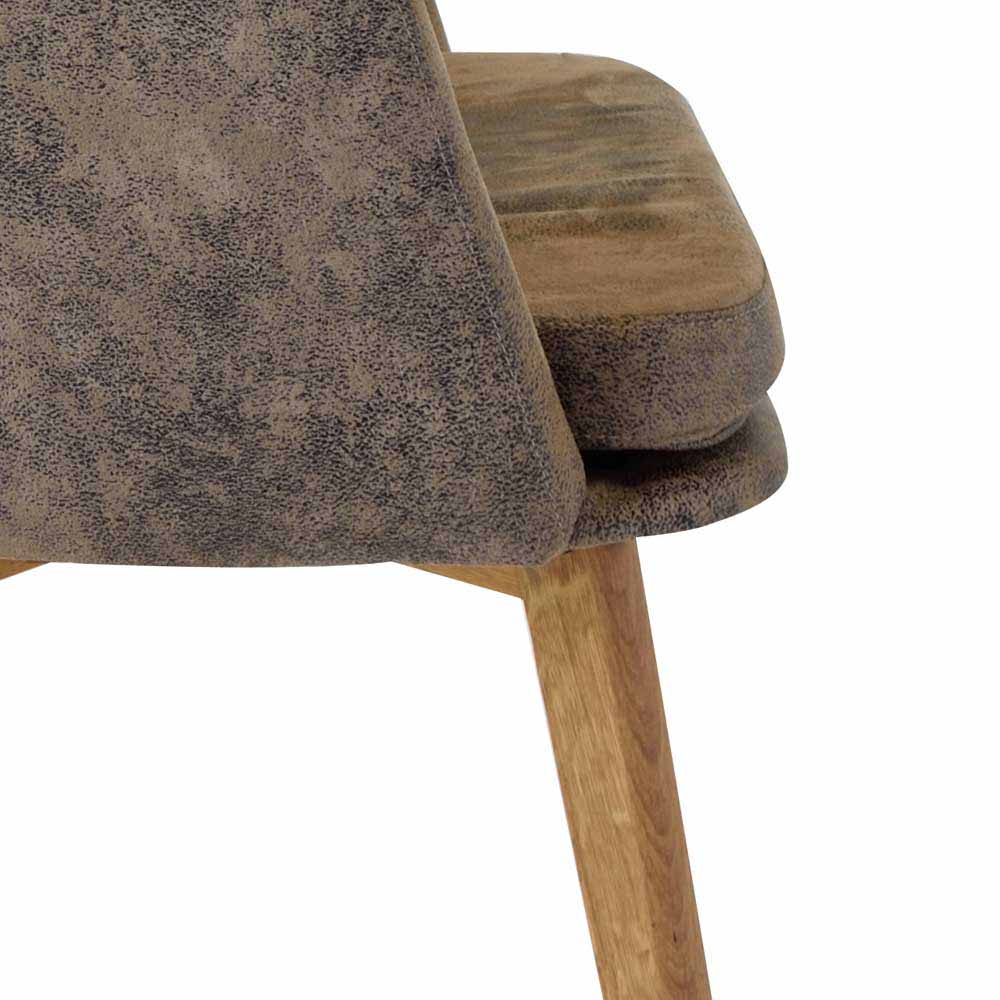 Stuhl mit Microfaser Braun Vintage Used Look Uclavera & Wildeiche Natur