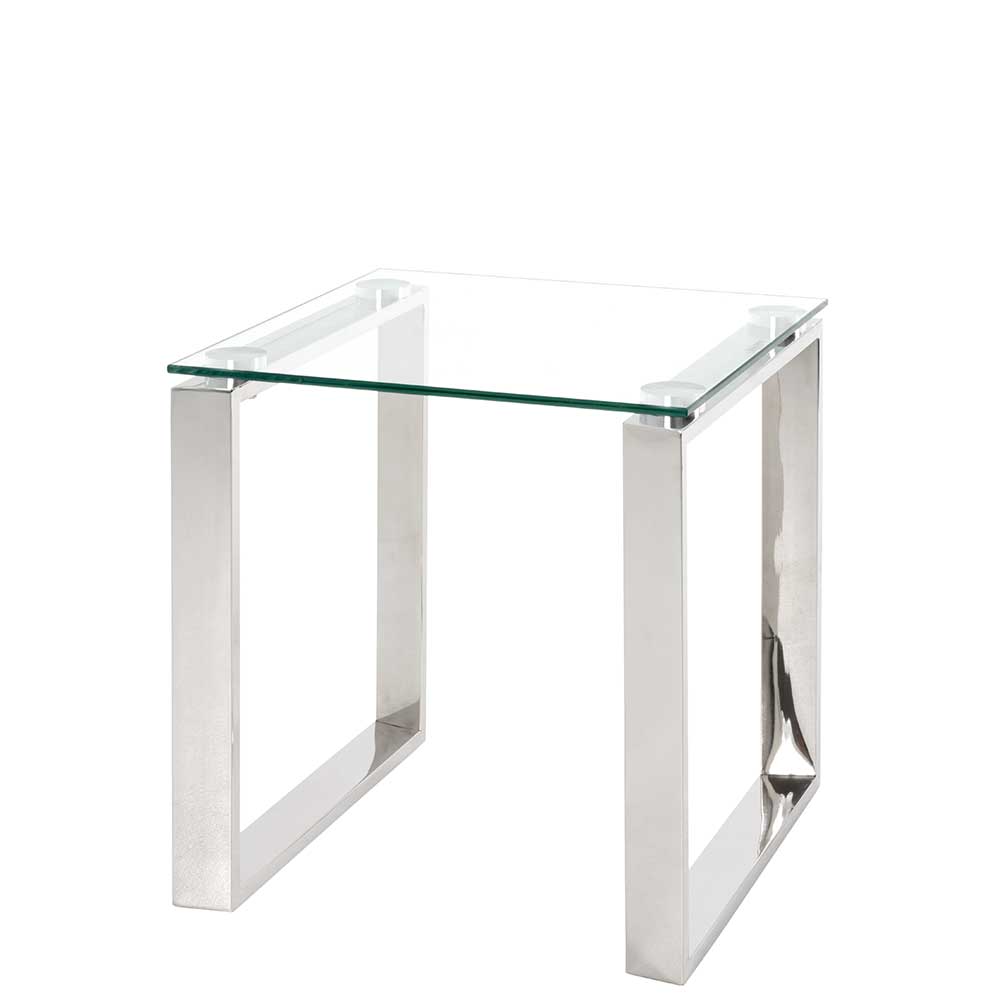 Eleganter Glas Beistelltisch 42x45x42 cm - Viesta