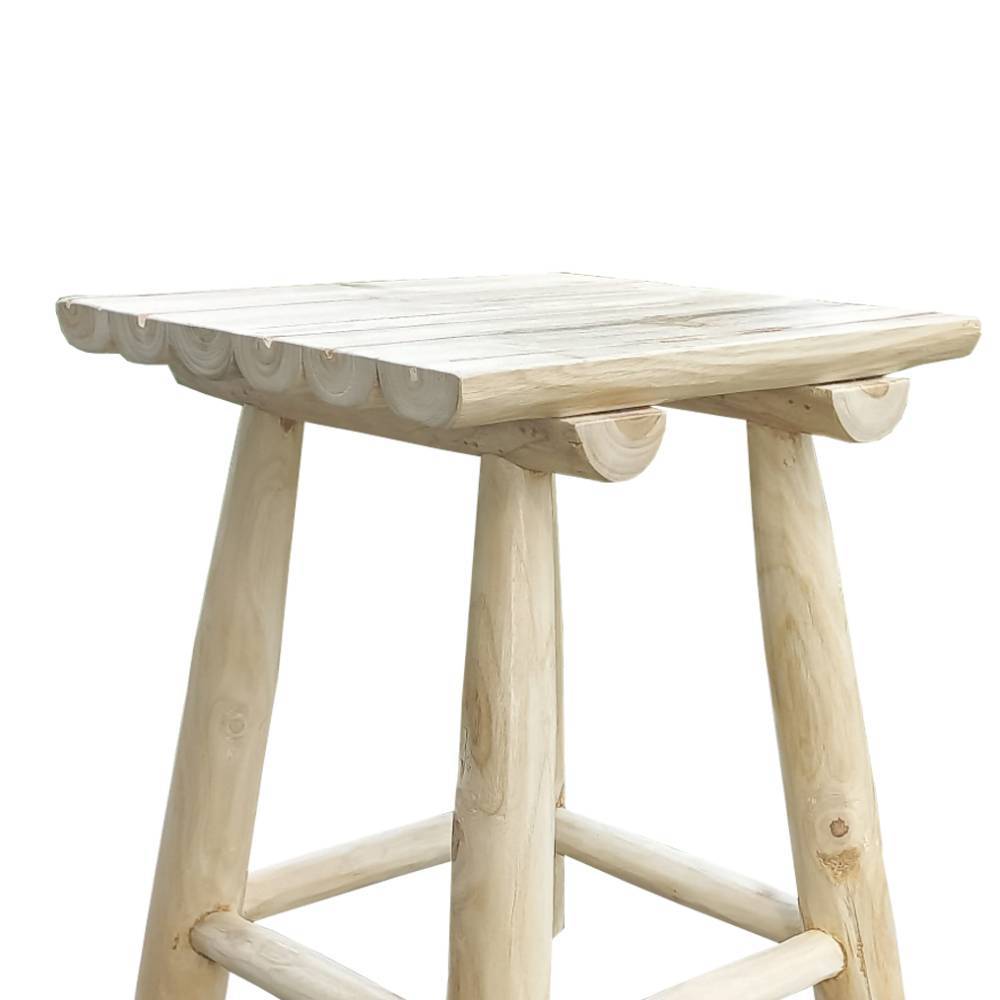Quadratischer Hocker aus Teak Massivholz - Betty