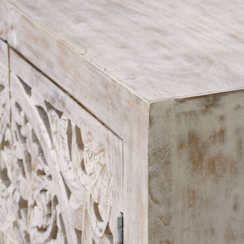 Vintage Türen-Kommode in Holz White Wash - Fudorus