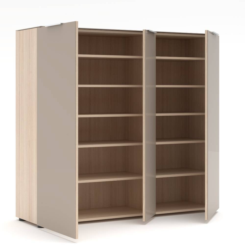 Schuhschrank in Hellgrau und Eiche Holzoptik - Kildare